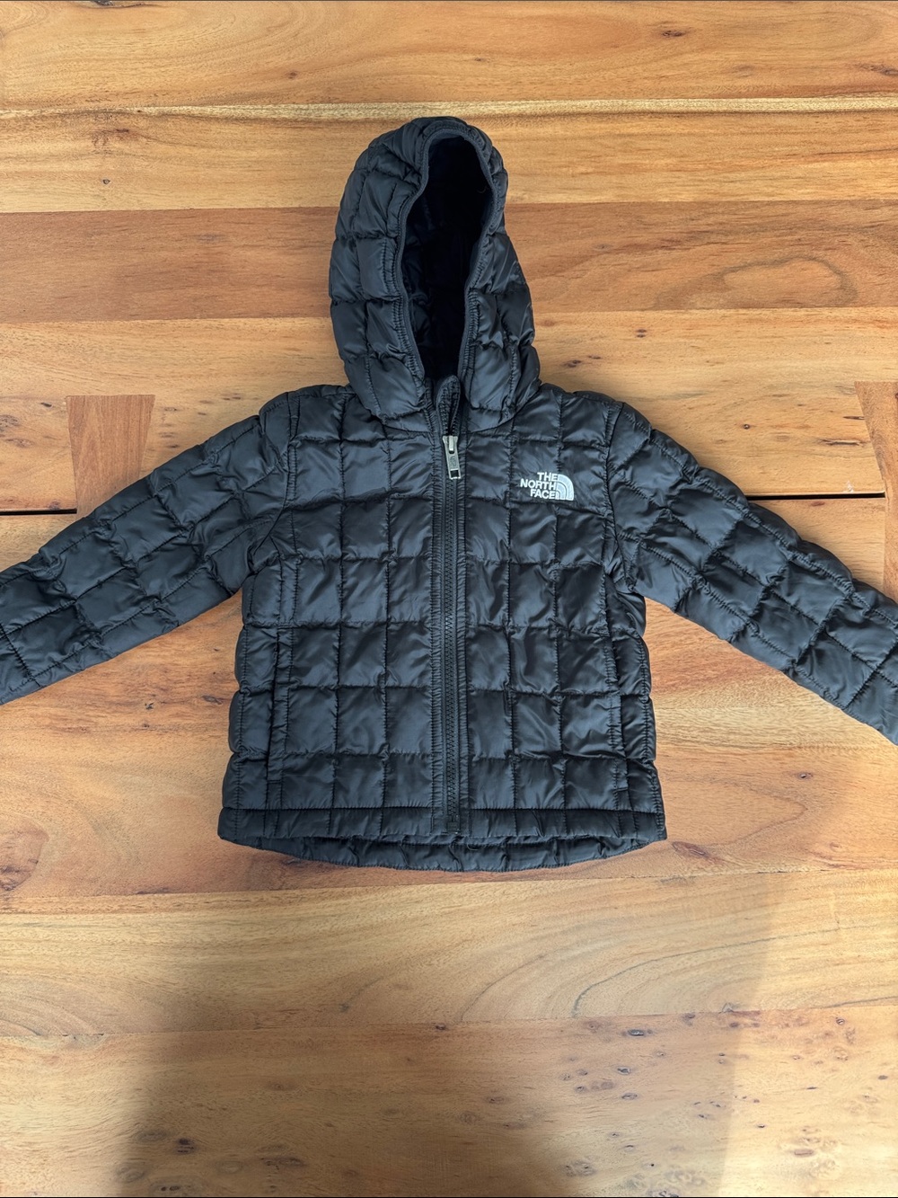 The North Face Black Quilted Hooded Puffer Jacket - Kids